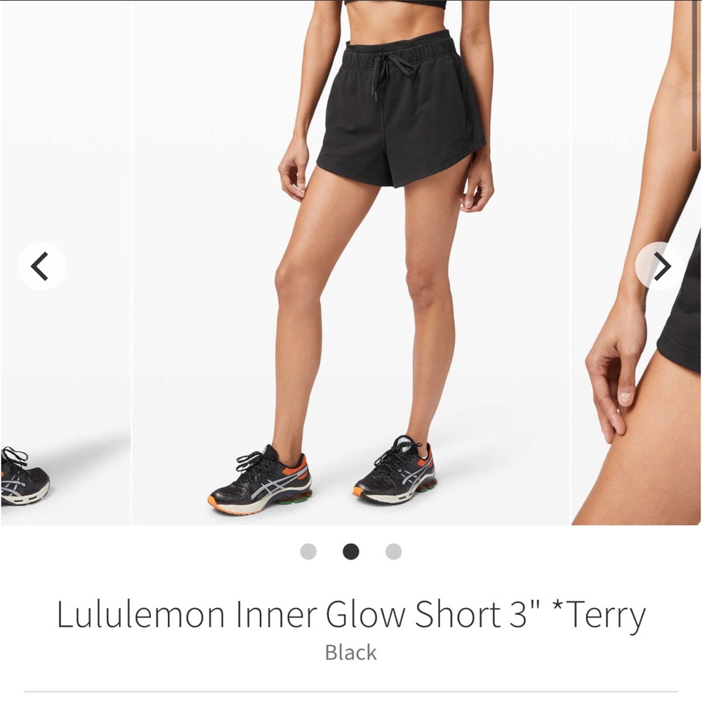 Lululemon Inner Glow Short 3” Terry Black Size 4 - Picture 2 of 7